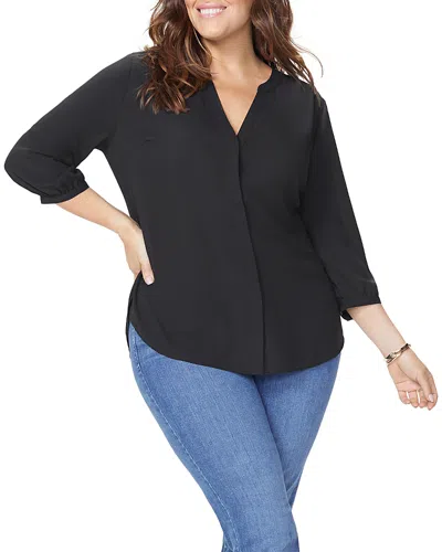 Nydj Pintuck-back Blouse In Black