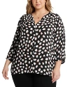 Nydj Plus Pintuck-back Blouse In Matilda Dots