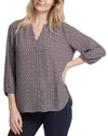 Nydj Pintuck-back Blouse In Pinnacle