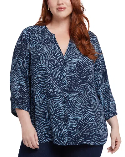Nydj Pintuck-back Blouse In Stormy Night
