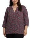 Nydj Plus Size Pintuck V-neck Top