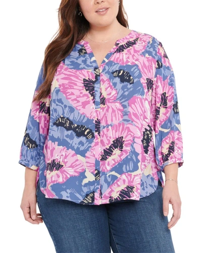 Nydj Plus Pintuck Blouse In Multi