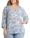 Nydj Pintuck Back Yoke Top In Blue
