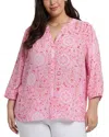 Nydj Pintuck Blouse In Isla Magic