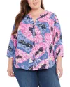 Nydj Plus Pintuck Blouse In Multi