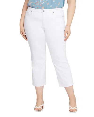 Nydj Plus High-rise Marilyn Ankle Release Hem Optic White Jean