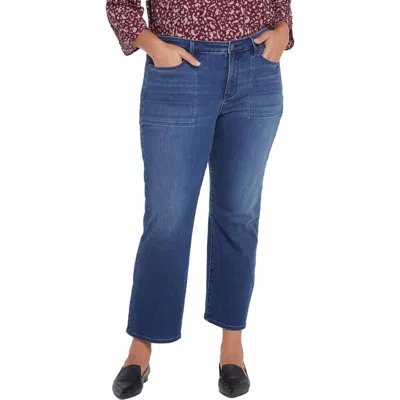 Nydj Plus Piper Womens Pocket Denim Ankle Jeans In Multi