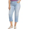 Nydj Plus Piper Womens Relaxed Denim Cropped Jeans In Blue