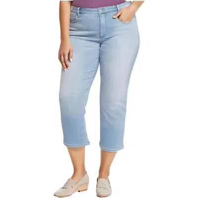 Nydj Plus Piper Womens Relaxed Denim Cropped Jeans