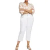 Nydj Plus Piper Womens Relaxed Denim Cropped Jeans In White