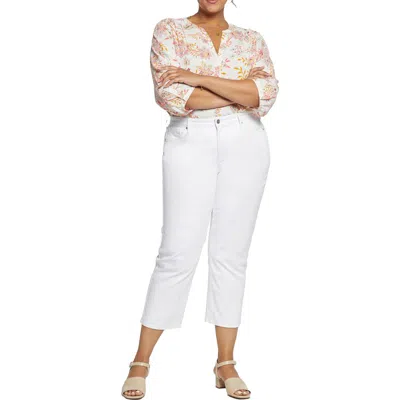 Nydj Plus Piper Womens Relaxed Denim Cropped Jeans In White