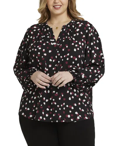 Nydj Plus Popover Blouse In Watkins Dot