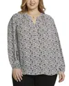 Nydj Long Sleeve Split Neck Top