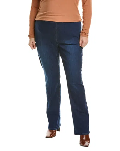 Nydj Plus Pull-on Cooper Straight Jean In Blue