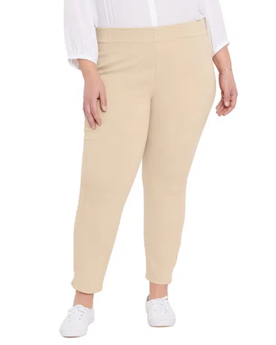 Nydj Plus Pull On Marisol Warm Sand Relaxed Jean In Neutral