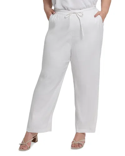 Nydj Relaxed Drawstring Pull On Pants In White