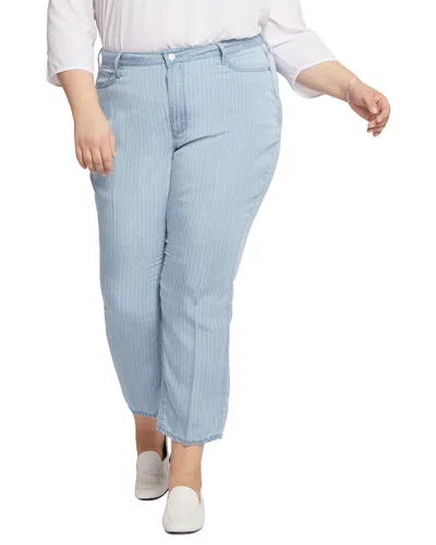 Nydj Plus Relaxed Summerville Stripes Straight Leg Jean In Multi
