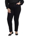 Nydj Plus Sheri Houndstooth Luxe Burnout Slim Jean In Black