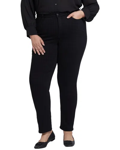 Nydj Plus Sheri Houndstooth Luxe Burnout Slim Jean In Black