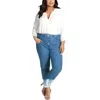 Nydj Plus Sheri Womens Dip-dye Denim Ankle Jeans In Blue