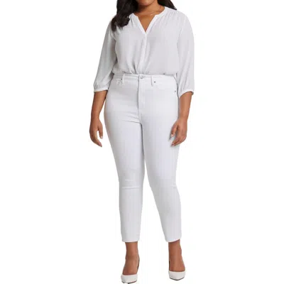Nydj Plus Sheri Womens Shaping Denim Ankle Jeans In White