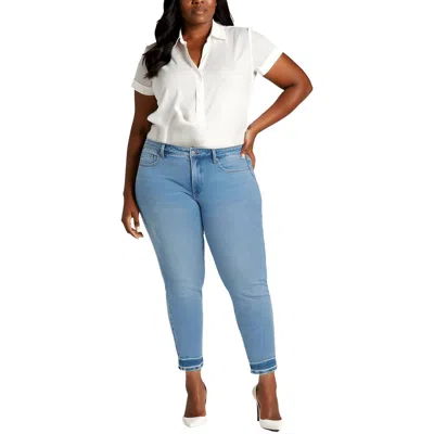 Nydj Plus Sheri Womens Stretch Denim Ankle Jeans In Blue