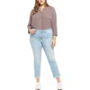 Nydj Plus Sheri Womens Tummy Slimming Denim Ankle Pants In Multi