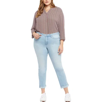 Nydj Plus Sheri Womens Tummy Slimming Denim Ankle Pants In Multi
