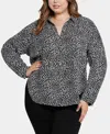 Nydj Becky Recycled Polyester Georgette Popover Blouse In Dillon Dot
