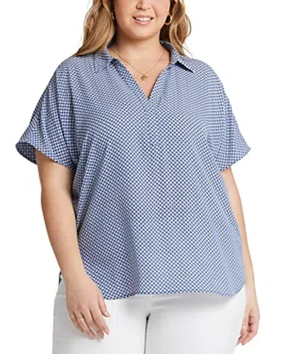Nydj Plus Size Becky Blouse In Blue