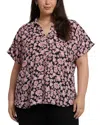 Nydj Becky Georgette Popover Top In Lilia Garden