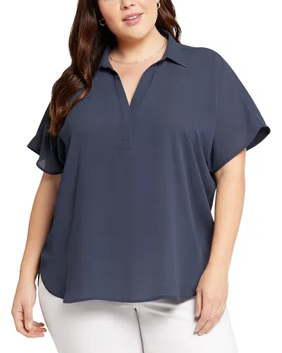 Nydj Size Becky Blouse In Oxford Navy