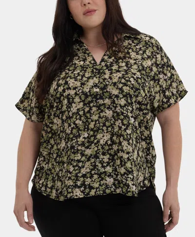 Nydj Plus Size Becky Short Sleeve Pullover Top In Black