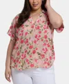 Nydj Becky Georgette Popover Top In Multi