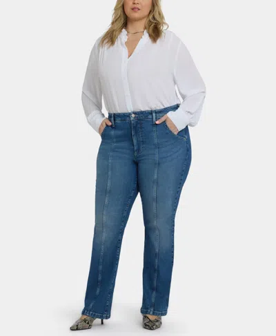 Nydj Plus Size Billie Mini Bootcut Seam Detail Jeans In Blue