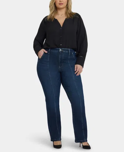 Nydj Plus Size Billie Mini Bootcut Seam Detail Jeans In Blue