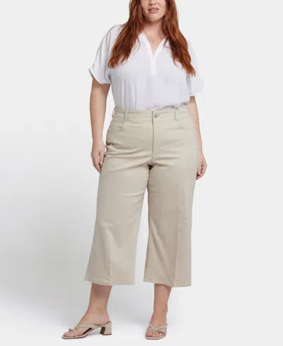 Nydj Plus Size Brigitte Wide Leg Capri Jeans In Neutral