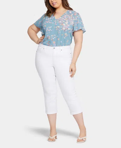 Nydj Plus Size Chloe Skinny Capri Jeans In Optic White