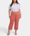 Nydj Coco Relaxed Wide Leg Crop Jeans In Coral Haze In Pink