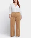 Nydj Plus Size Corduroy Teresa Wide Leg Pants In Brown