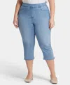 Nydj Dakota Side Slit Pull-on Capri Jeans In Corfu