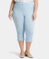 Nydj Dakota Side Slit Pull-on Capri Jeans In Oceanfront