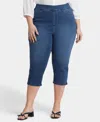 Nydj Dakota Side Slit Pull-on Capri Jeans In Olympus