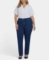 Nydj Plus Size High Rise Marilyn Straight Jeans In Blue