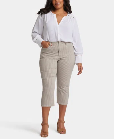 Nydj Plus Size Joni Relaxed Capri Jeans In Sandbar Stripe