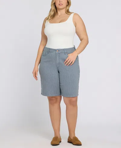 Nydj Plus Size Lilly Mid-rise Shorts With Lift Tuck Technology In Gray