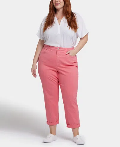 Nydj Plus Size Margot Girlfriend Pull On Jeans In Pink