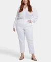 Nydj Plus Size Margot Girlfriend Pull On Jeans In White
