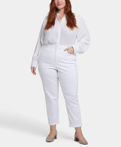 Nydj Plus Size Margot Girlfriend Pull On Jeans In White
