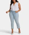 Nydj Marilyn Frayed Two-button Ankle Straight Leg Jeans In Mykonos